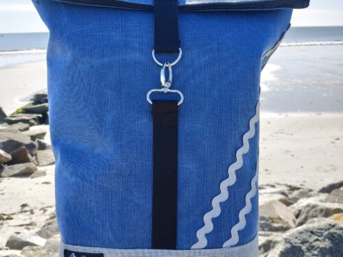 sac à dos-rayé gris-tweed bleu-vagues grises